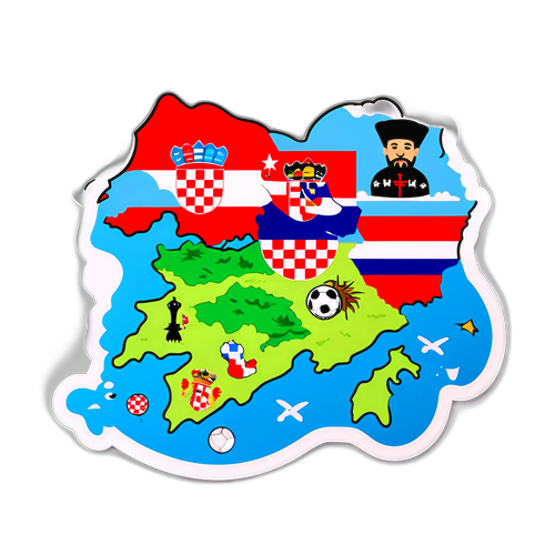 Rolig karta med Kroatien och Tjeckien