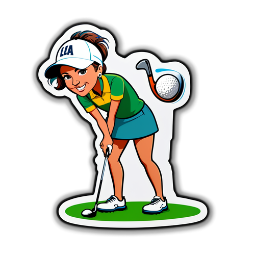 Karikatyr av en golfspelare i LPGA