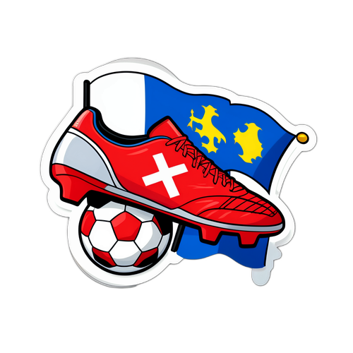 Kibandiko cha Viatu vya Soka kwa Mifano ya Bendera za Uswizi na Kosovo