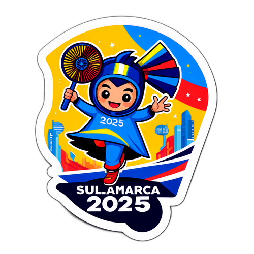 Sticker Sul-Americana 2025 com Torcedor em Fantasia Celebrando