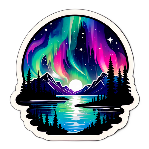 Magiska norrsken som speglas i en sjö