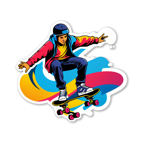 Catch the Thrill! Skateboarding Olympics 2024 Sticker Will Ignite Your Passion!