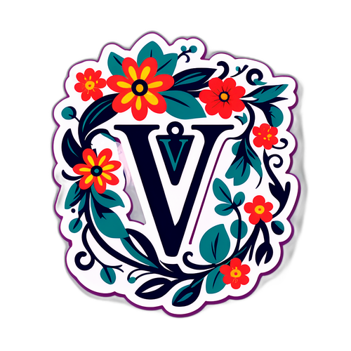 पत्र 'वी' का आकर्षक डिज़ाइन