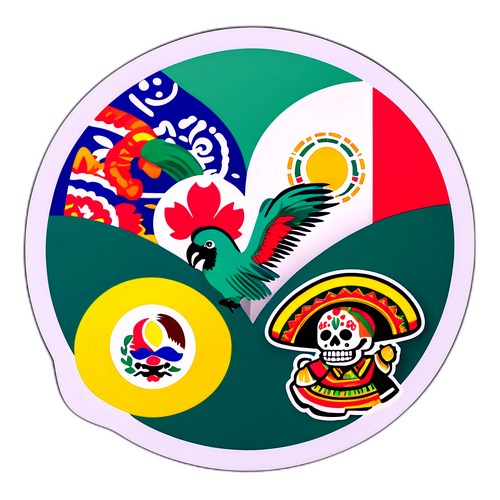 한국과 멕시코의 문화 융합 스티커