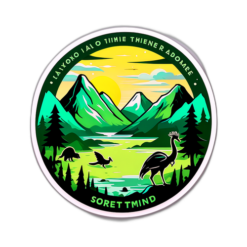 Позитивне повідомлення з натяком на міфічних істот у зелених тонах