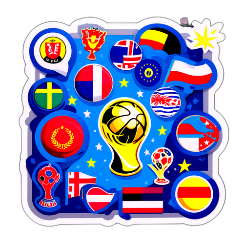 유럽 예선의 흥미진진한 순간을 담은 스티커