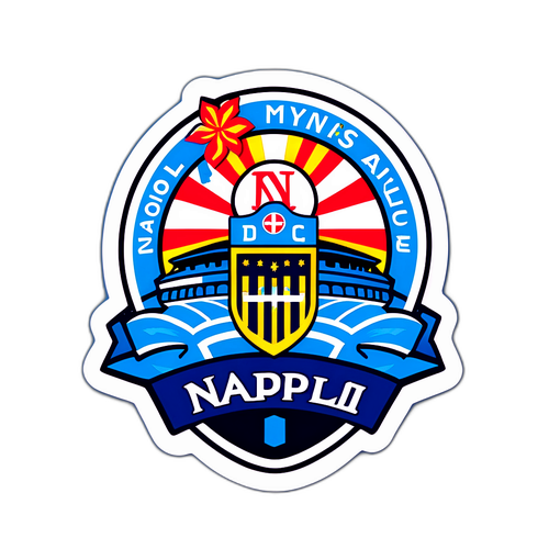 Sticker med Napolis emblem och stadion