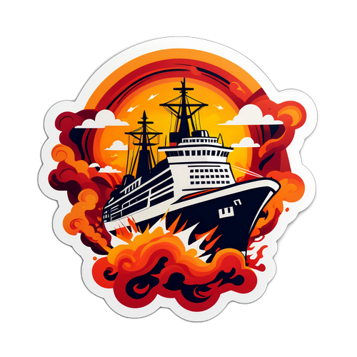 Dynamic Ship Explosion Sticker