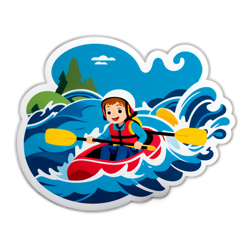 Rugikan Keseronokan! Sticker Petualangan Rafting yang Membuat Adrenalin Anda Turun!>