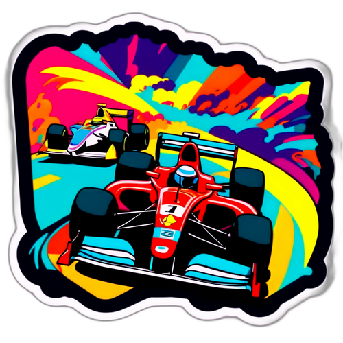 Ett energiskt design som lyfter fram spänningen av ett Grand Prix-lopp