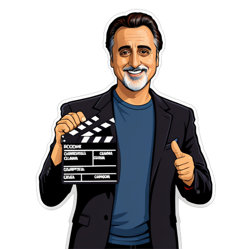 Aufkleber mit Andy Garcia und einer Klappe