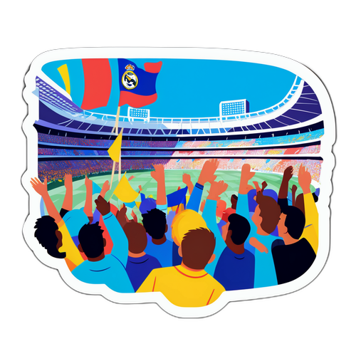 Fani pasionați la stadionul Real Madrid