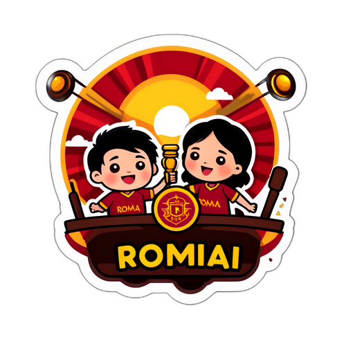 로마 vs 미트윌란 매치를 관람하는 팬들 스티커 디자인