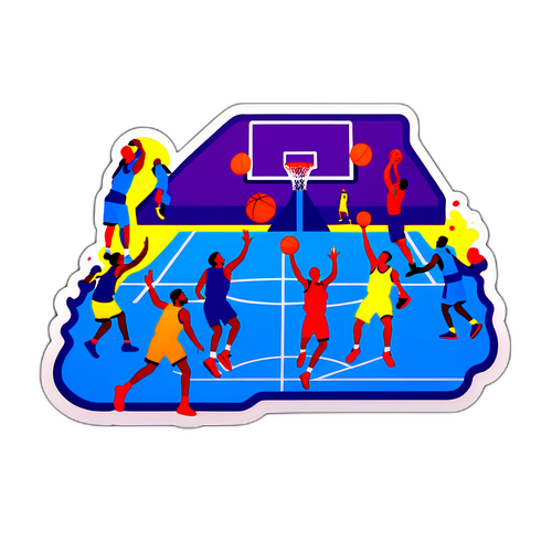 Dynamic Basketball Court Sticker