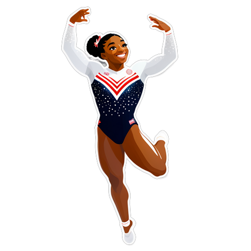 Simone Bilesin Upea Voimistelupose: Täydellinen Tarra Innostukseen! ✨🏅