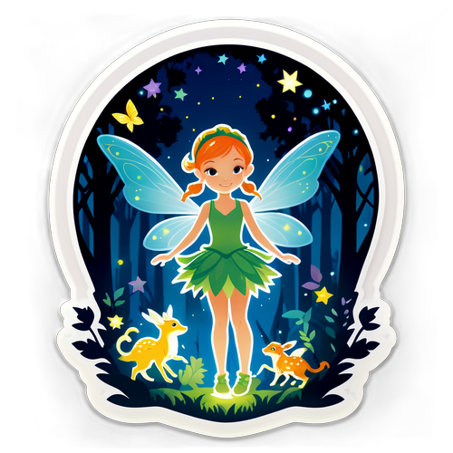 Magical Fairy in Enchanted Forest Sticker