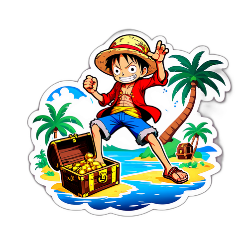 An Adventurous Luffy Sticker
