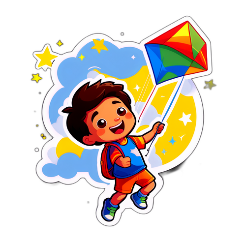 Masayang Bata na Lumilipad ng Saranggola