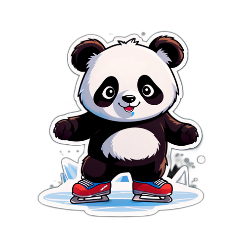 Милий панда на ковзанах
