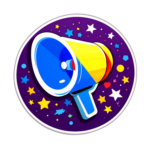 Sticker de mégaphone numérique avec le logo Google Gemini