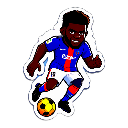 Ilustrasi Kartun Samuel Umtiti di Padang Bola