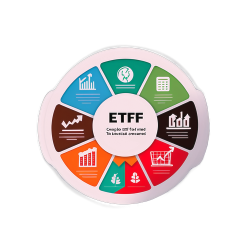 ETFの販売意味をわかりやすく解説するインフォグラフィックスタイルのステッカー