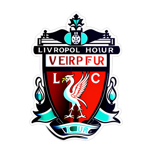 Liverpool FC:s klubbmärke med Tottenham Hotspur-logotyp som bakgrund