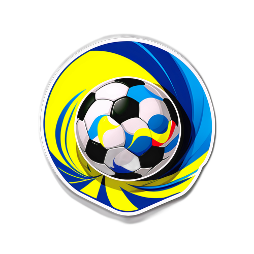 Дизайн матчу Ліги Європи з українським м'ячем та енергійними фанами