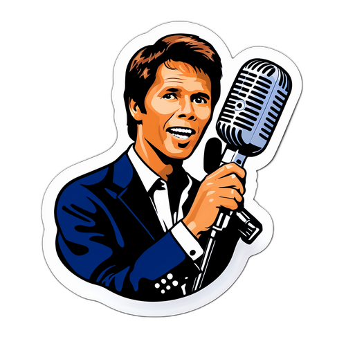 Vintage-inspireret klistermærke af Cliff Richard