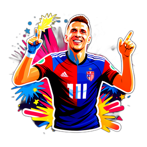 Stiker Ivan Perišić dalam Pose Perayaan Gol