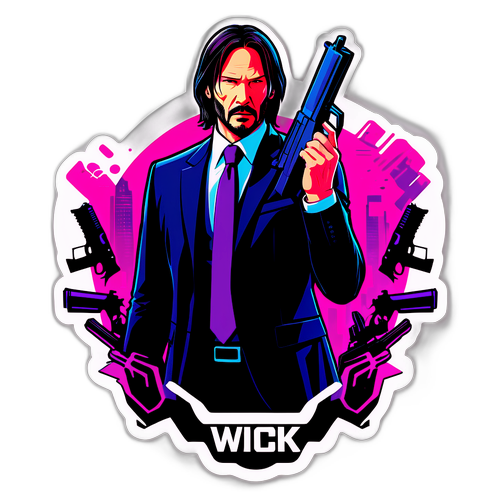 Logo gry John Wick z efektami neonowymi