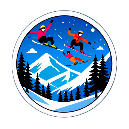 Styl divoké přírody s akrobatickým lyžováním