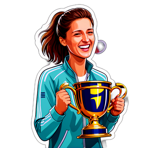Irina Begu sărbătorind victoria