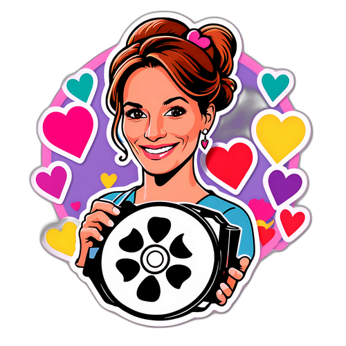 En legesyg design med hjerter og filmrulle