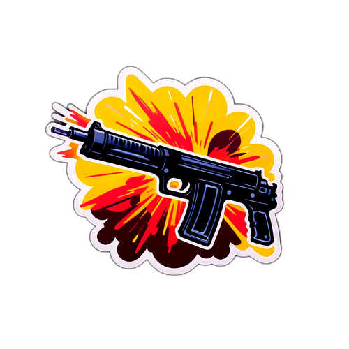 Adesivo a tema cinematografico con arma iconica