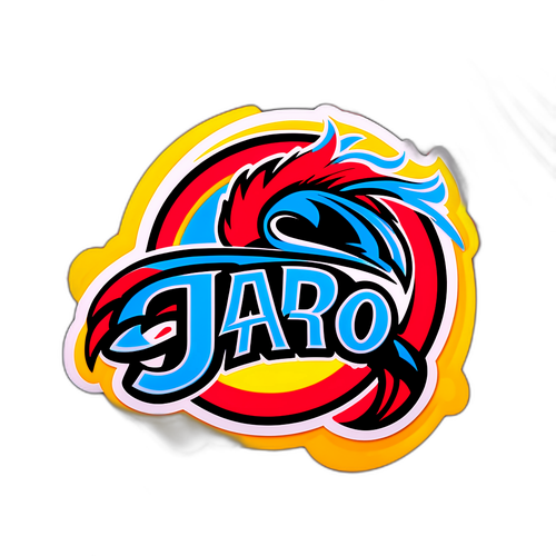 Jaro-tiimin logo ja energinen tausta