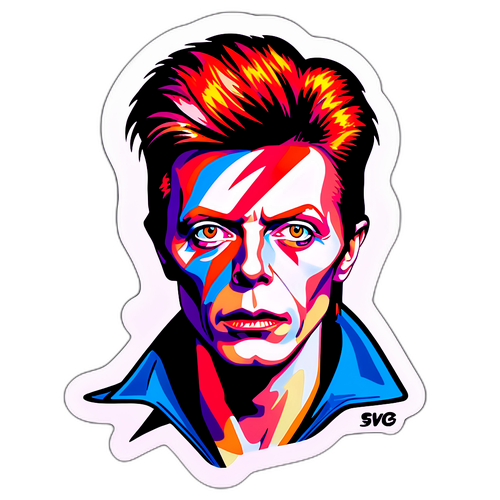 Samolepka s portrétem Davida Bowieho