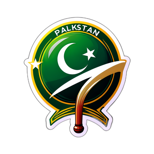 Sporty Pakistan National Cricket Team Sticker