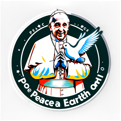Stiker Paus Fransiskus dan Perdamaian