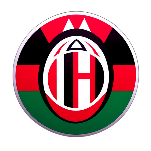 สติกเกอร์โลโก้ AC Milan พร้อมธงชาติอิตาลี