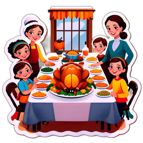 Festliche Thanksgiving-Szene
