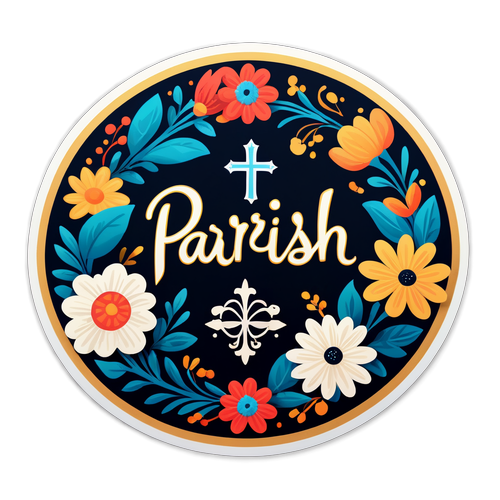 Elegant Floral 'Parish' Sticker