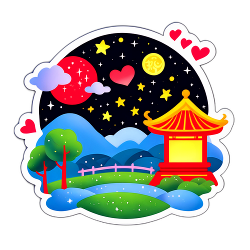 七夕夜晚的夢幻場景