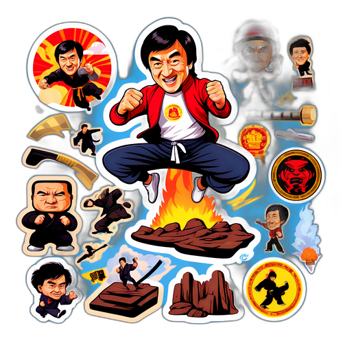 Humoristisk karikatyr av Jackie Chan