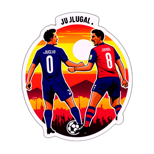 Vintage sticker, der fejrer Bologna FC og Juventus kamp