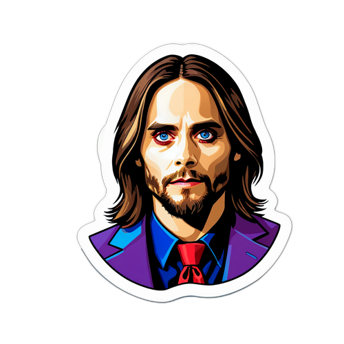Sticker w stylu komiksowym z Jaredem Letą