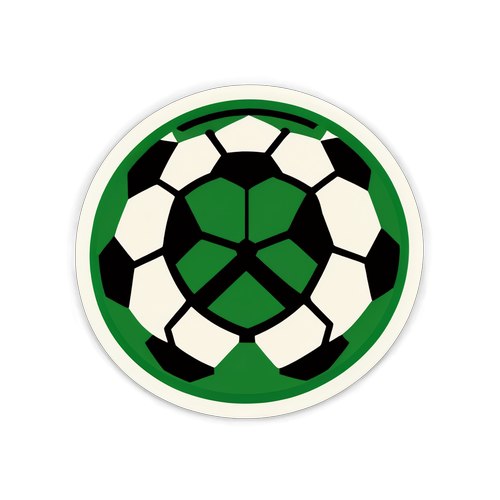 Diseño de un balón de fútbol en un campo verde