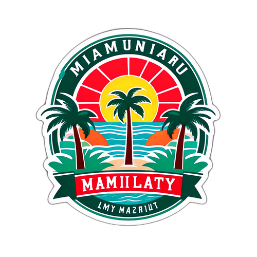 Whimsical Miami University Tropical Sticker