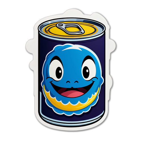 Funky Canned Tuna Mascot Sticker