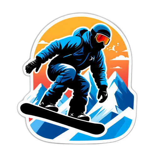 Snowboarding Silhouette Sticker